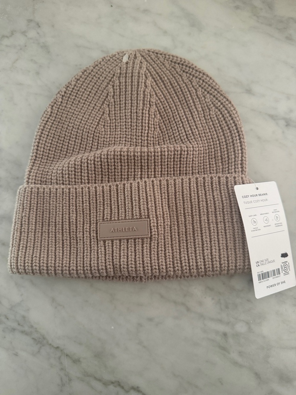 Athleta Cozy Knit Beanie - Taupe